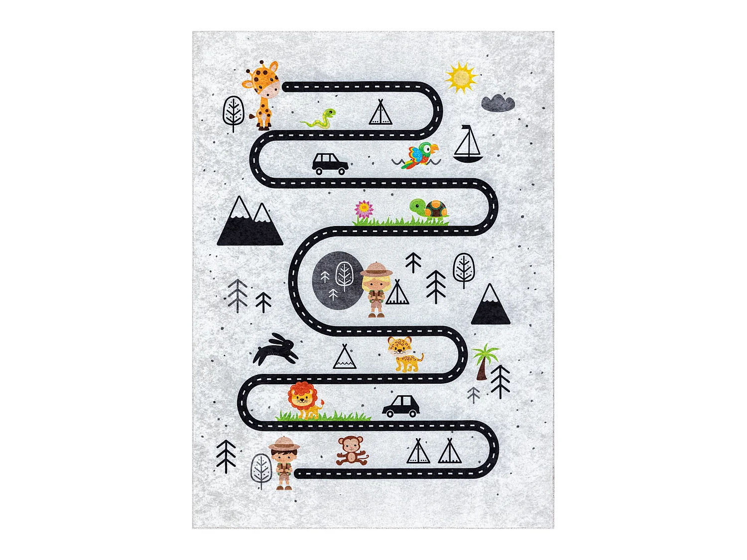 Tapis lavable JUNIOR 51490.802 animaux, rues pour les enfants antidér 200x290 cm