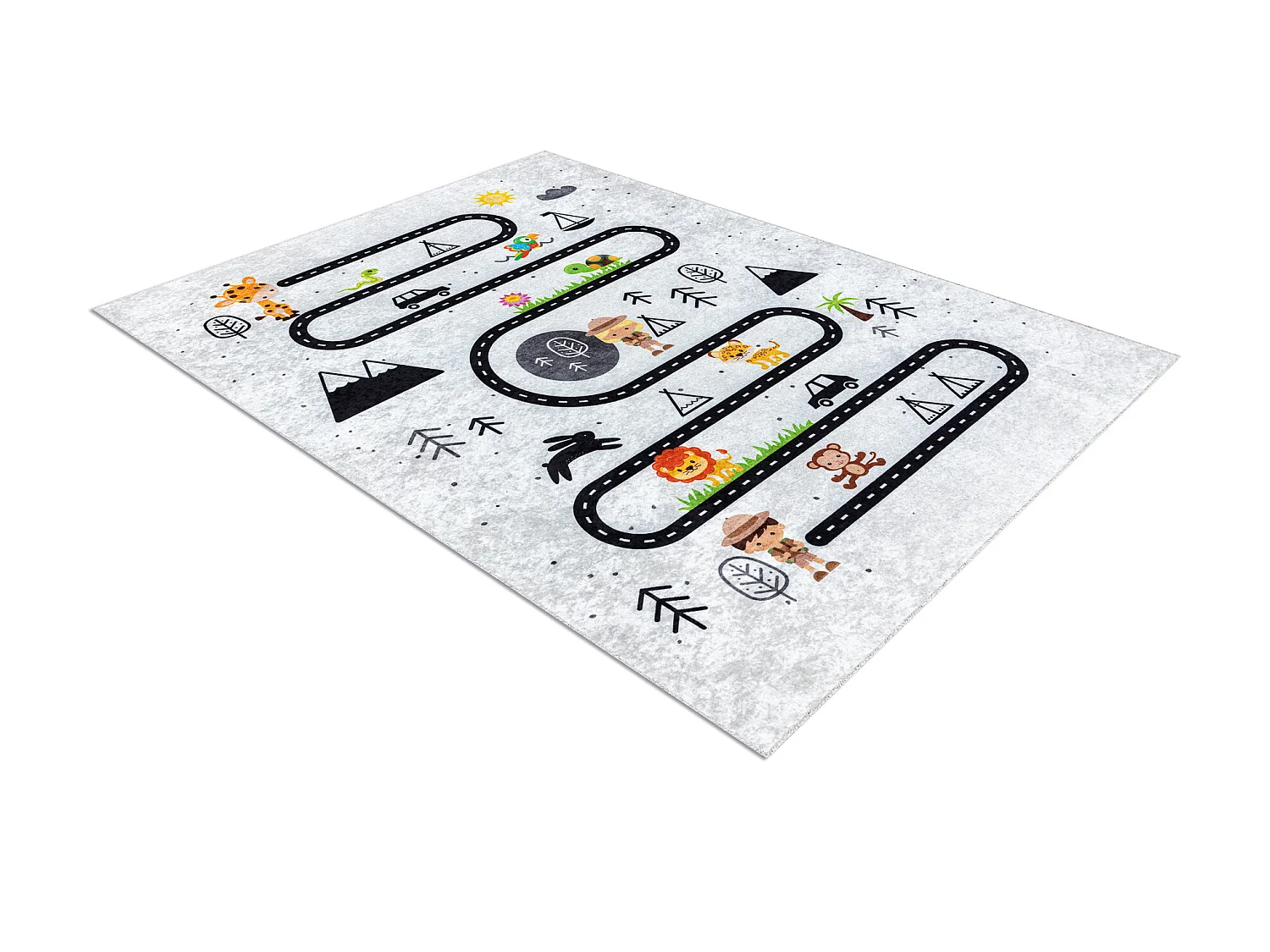 Tapis lavable JUNIOR 51490.802 animaux, rues pour les enfants antidér 200x290 cm