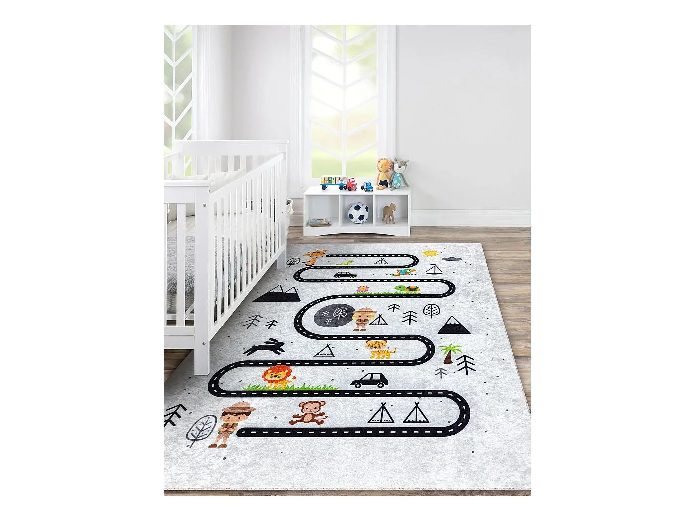 Tapis lavable JUNIOR 51490.802 animaux, rues pour les enfants antidér 200x290 cm
