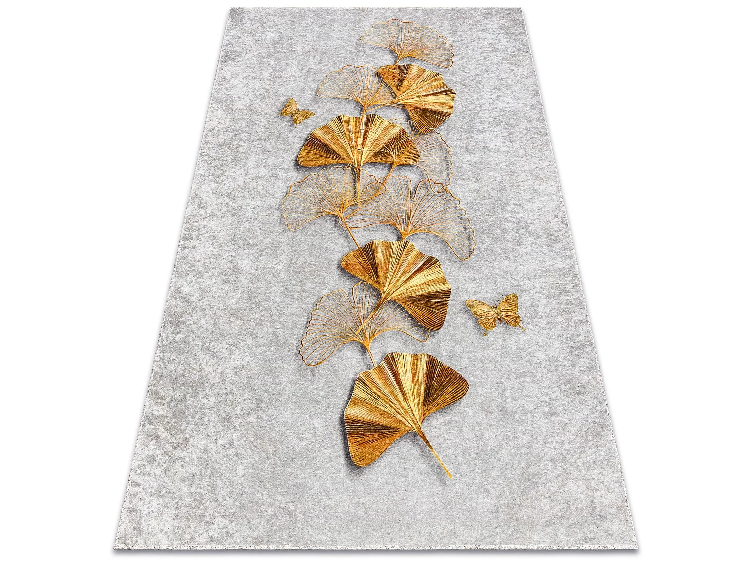 Tapis lavable MIRO 51969.802 Papillons antidérapant - gris / or 140x190 cm