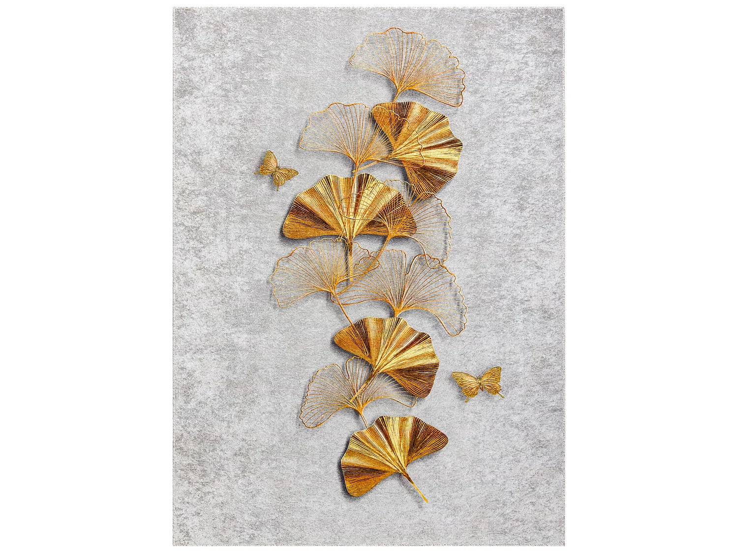 Tapis lavable MIRO 51969.802 Papillons antidérapant - gris / or 140x190 cm