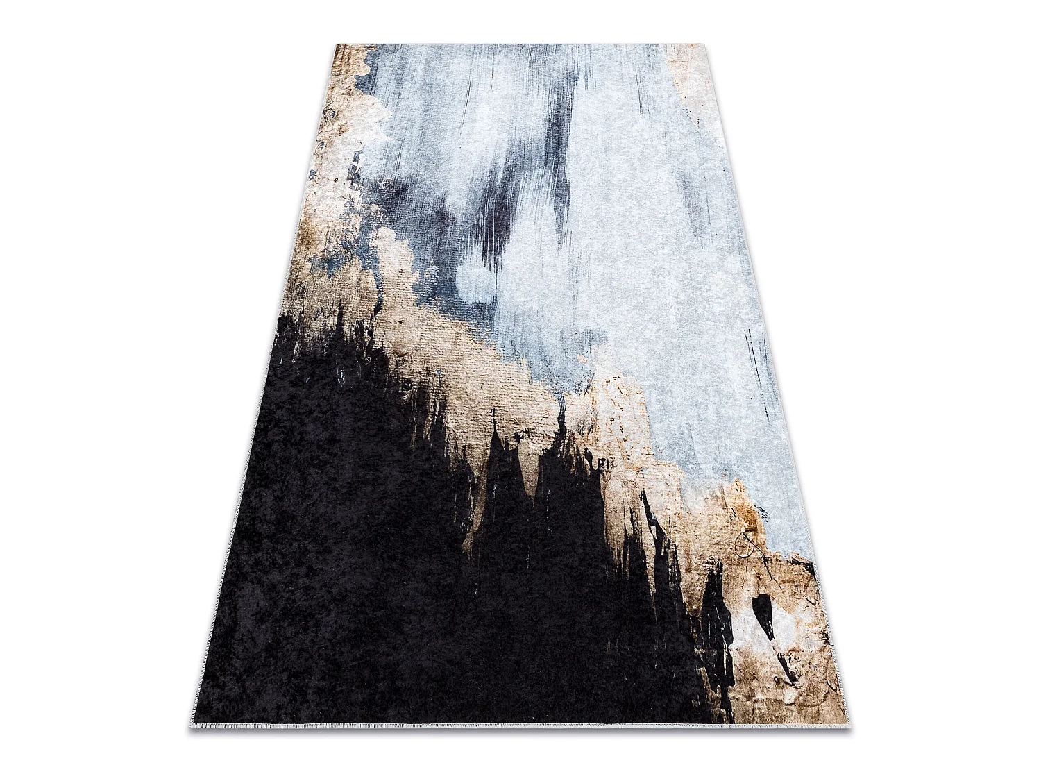 MIRO 51573.802 tapijt wasbaar Abstractie antislip - blauw / goud 140x190 cm