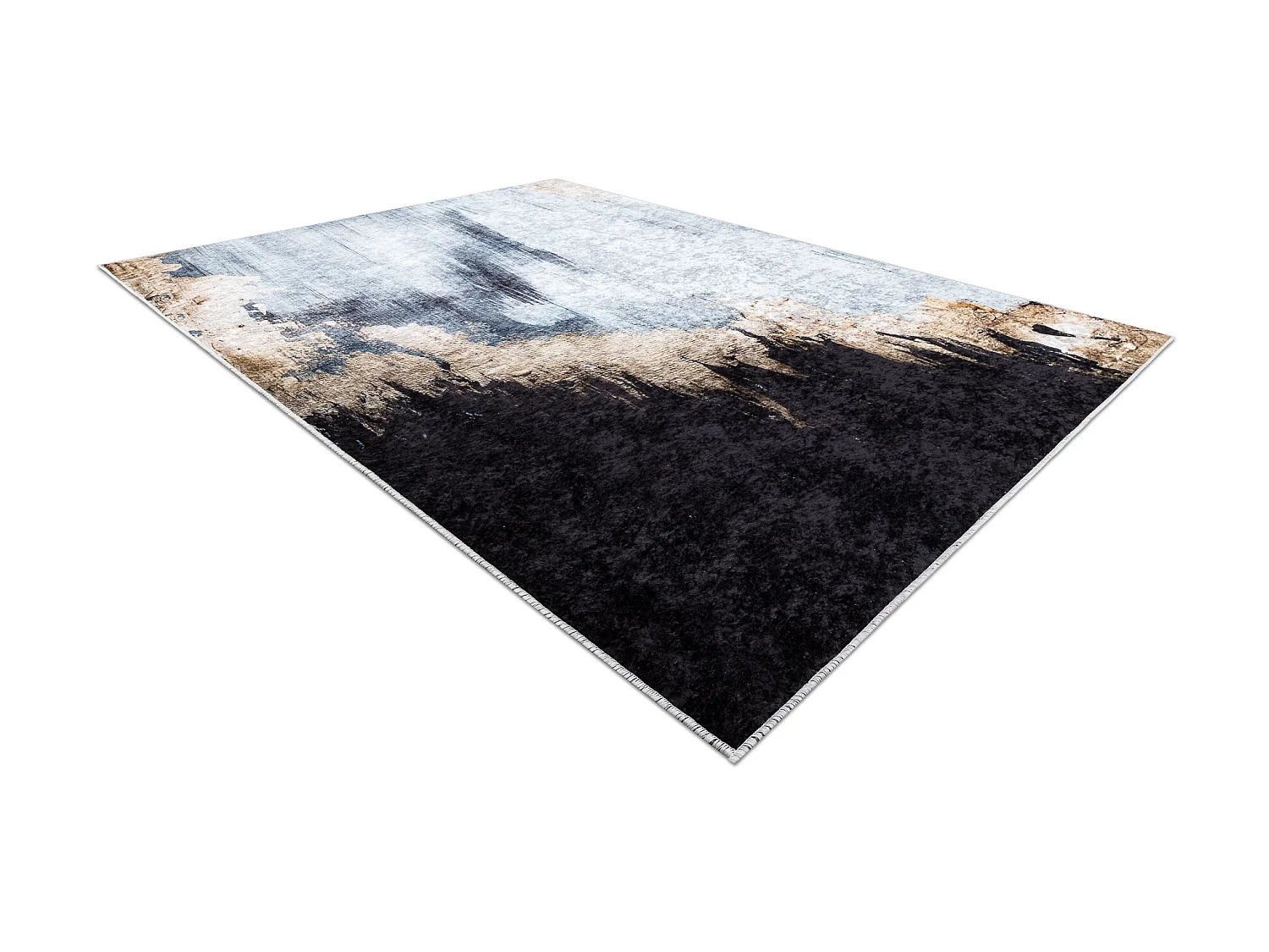 Tapis lavable MIRO 51573.802 Abstraction antidérapant - bleu / or 140x190 cm