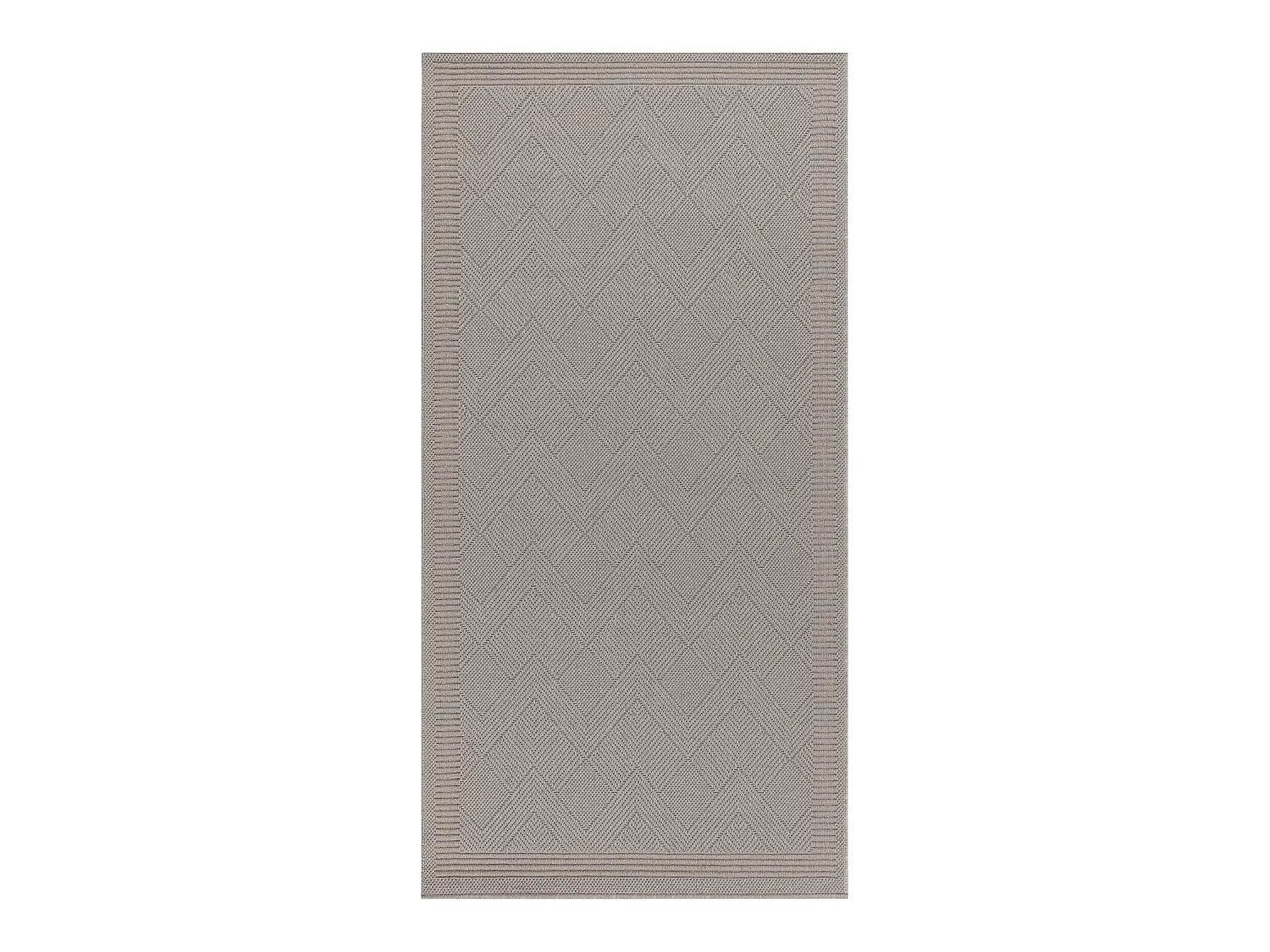 Wollen tapijt VILLA 7636/68400 Zigzag SIZAL, platgeweven donker beige 200x300 cm