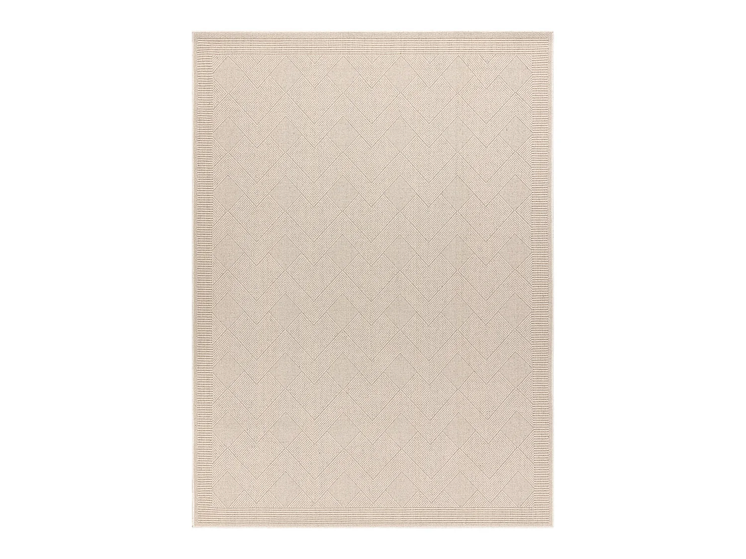 Tapis en laine VILLA 7636/68200 Zigzag SIZAL, tissé à plat beige 120x170 cm
