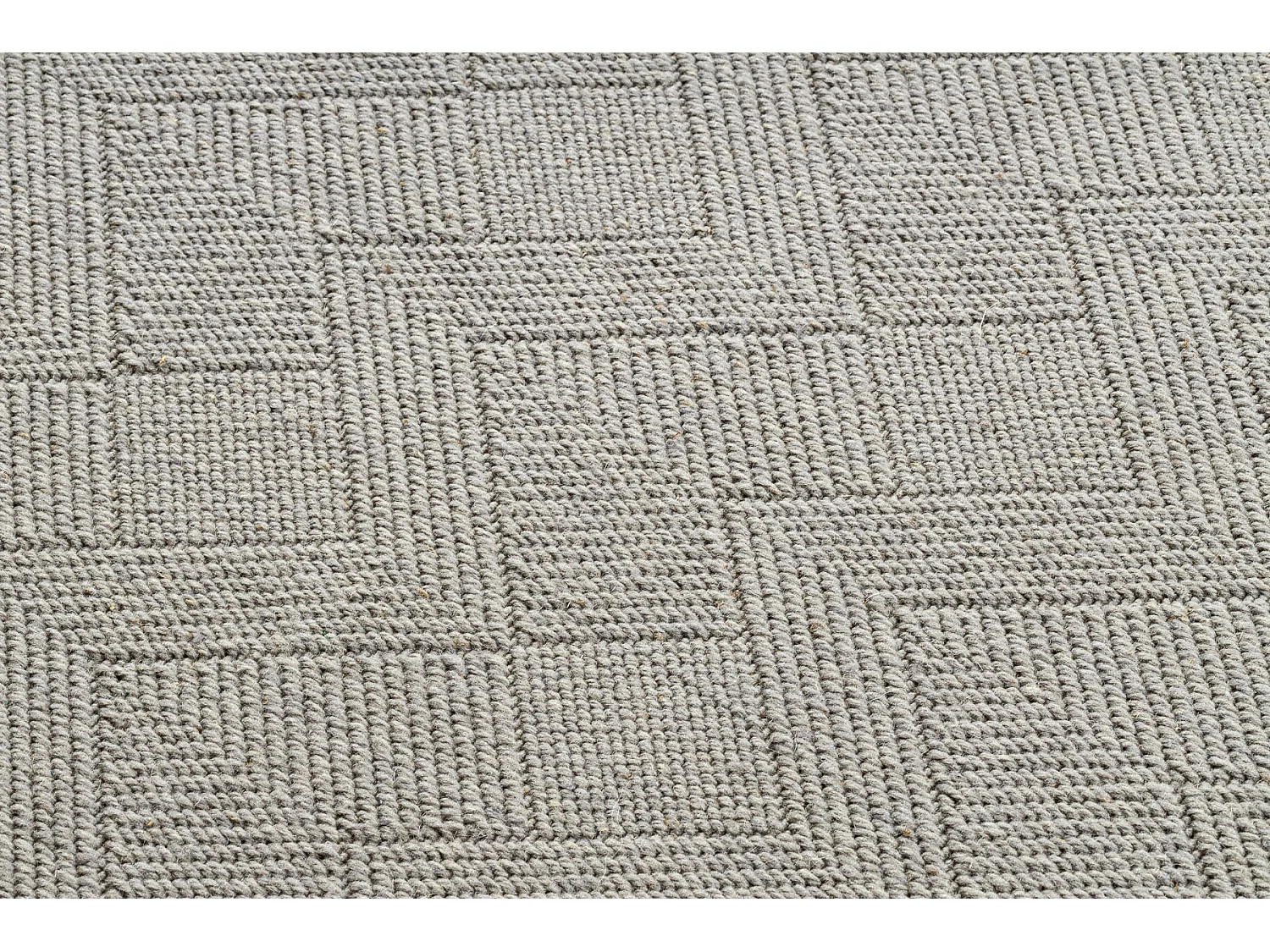 Wollen tapijt VILLA 7636/68400 Zigzag SIZAL, platgeweven donker beige 80x150 cm