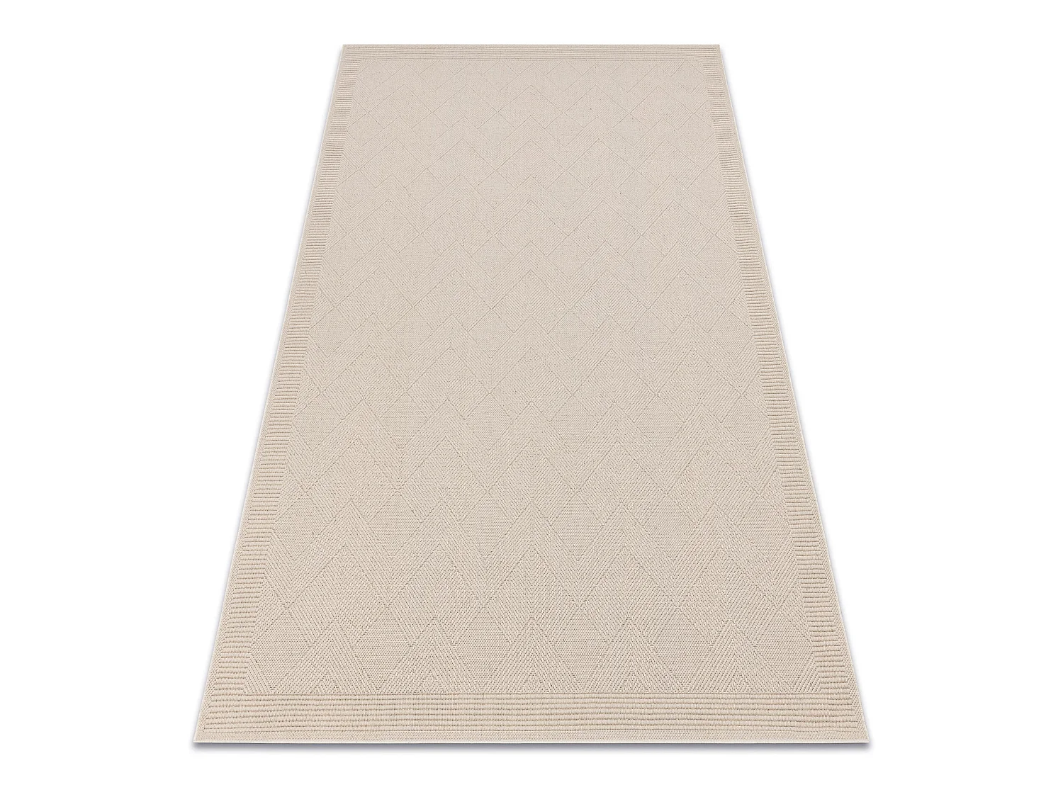 Tapis en laine VILLA 7636/68200 Zigzag SIZAL, tissé à plat beige 160x230 cm