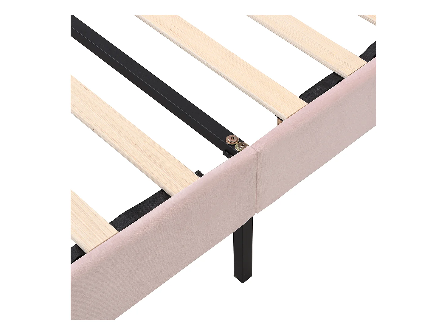 Cama infantil de terciopelo - 140x200cm - cabecero en forma de concha - Rosa