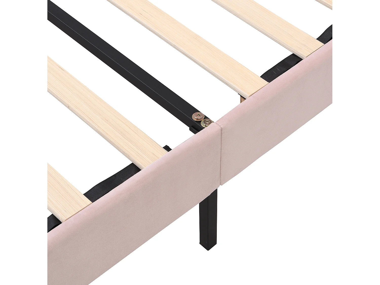 Kinderbett aus Samt – 140 x 190 cm – muschelförmiges Kopfteil – Rosa