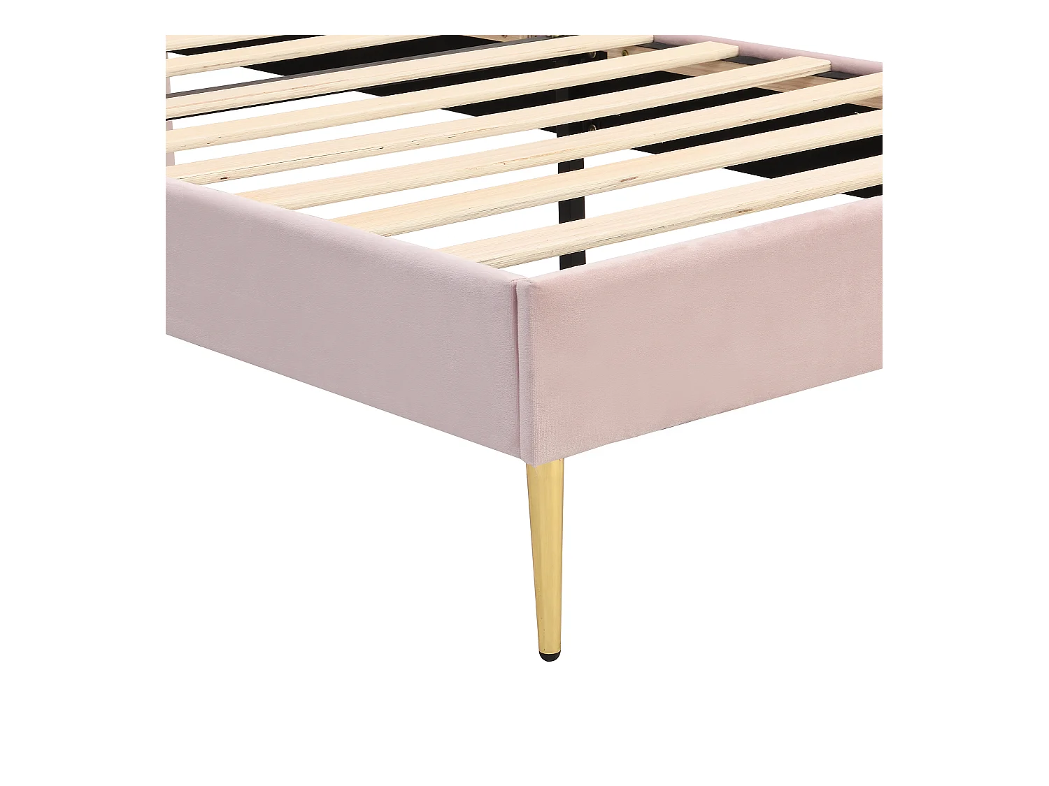 Cama infantil de terciopelo - 90x200cm - cabecero en forma de concha - Rosa