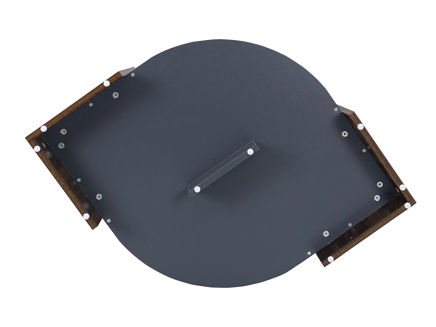 Salontafel - blad van marmer en houteffect - bruin