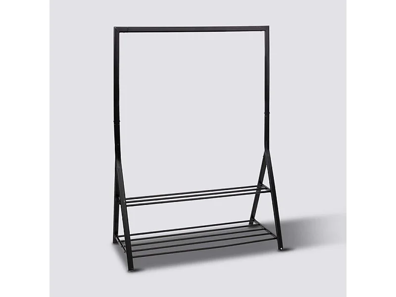 Penderie Portant à vêtements avec étagères en Fer Noir H 167 cm