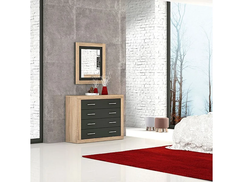 Espejo rectangular Kira Cambria - Grafito