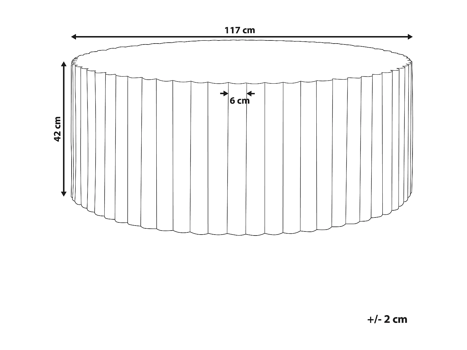 Table basse POZZA II 117 cm 117 cm Blanc