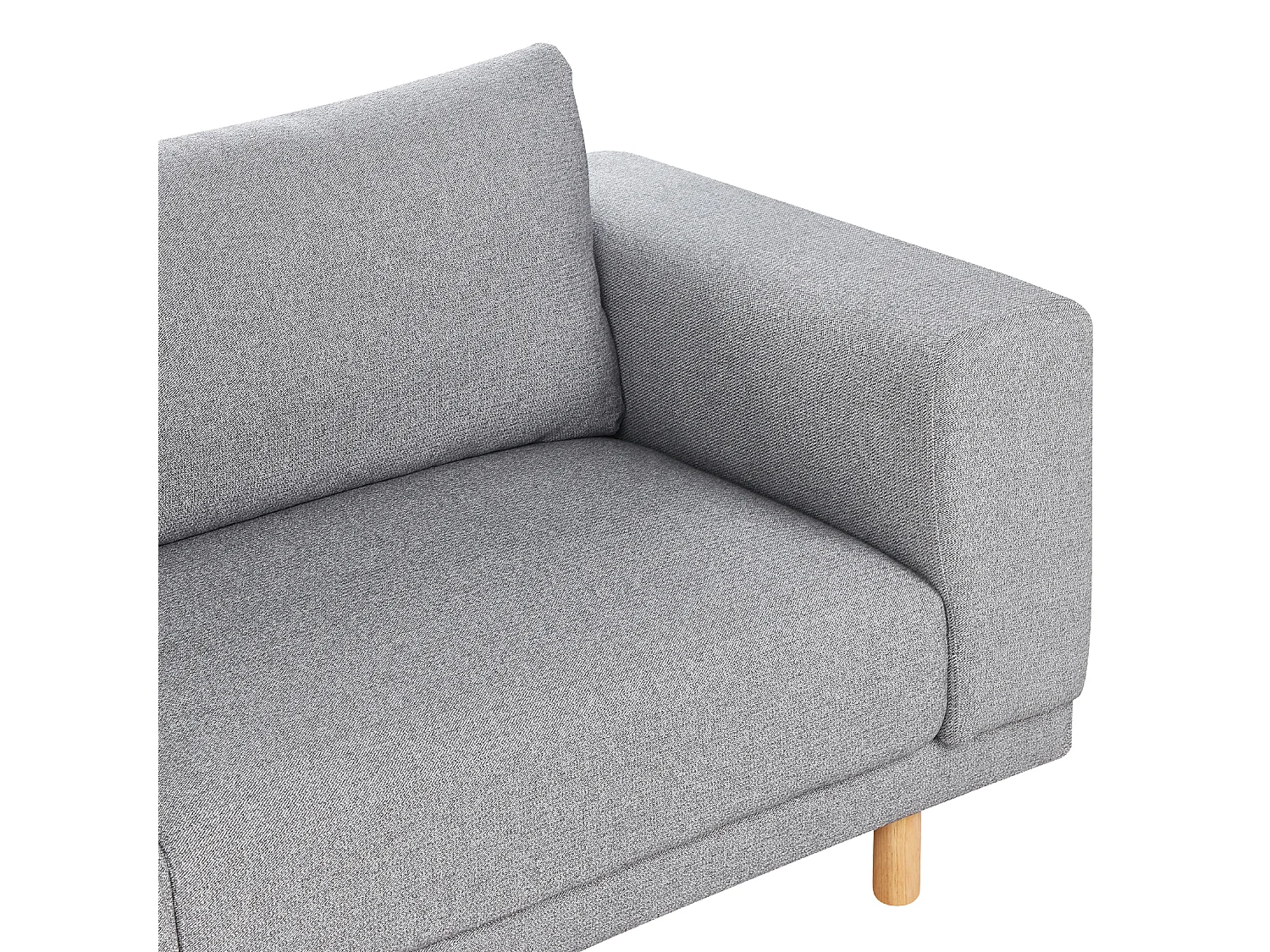 Sofa NIVALA Stoff Hellgrau 3-Sitzer