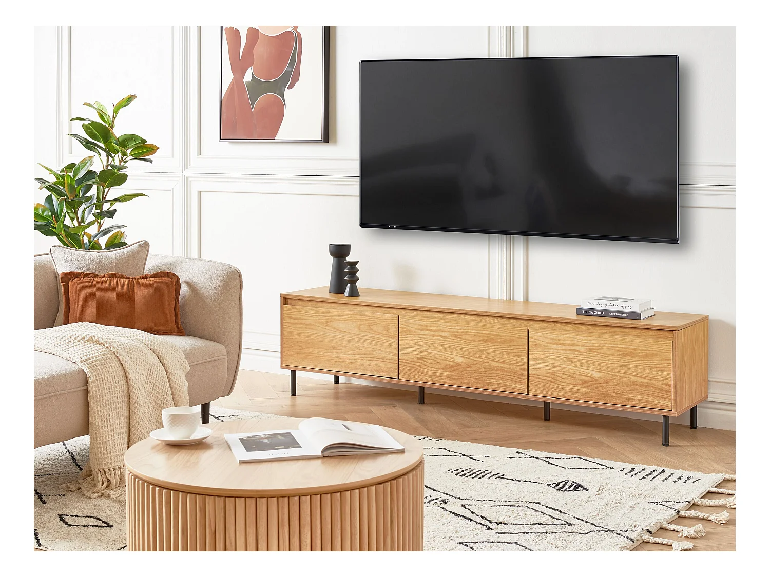 Meuble TV NIKEA Marron clair