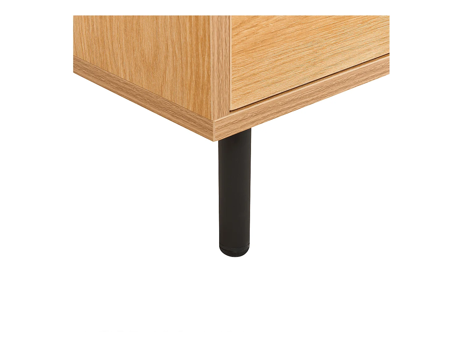 Modernes minimalistisches TV-Möbel Sideboard Medienschrank Metall Schwarz Beine 3 Türen Ablagefach helles Holz Nikea