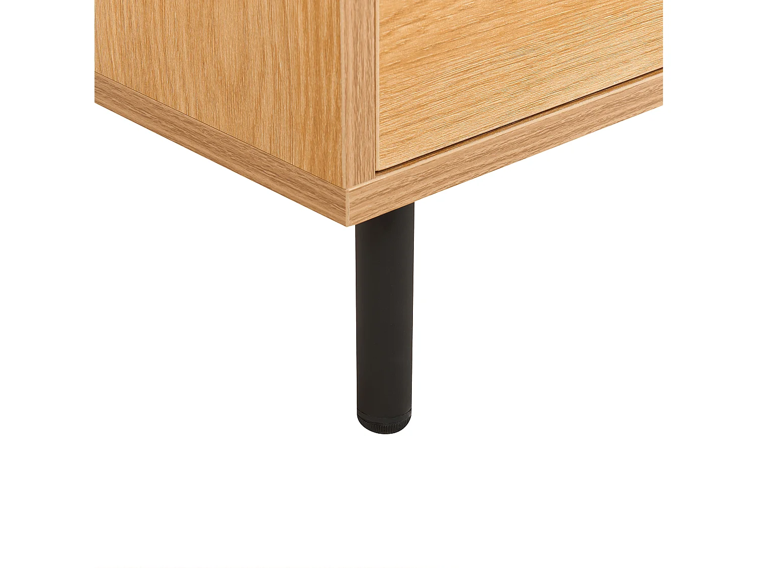 Modernes minimalistisches TV-Möbel Sideboard Medienschrank Metall Schwarz Beine 3 Türen Ablagefach helles Holz Nikea