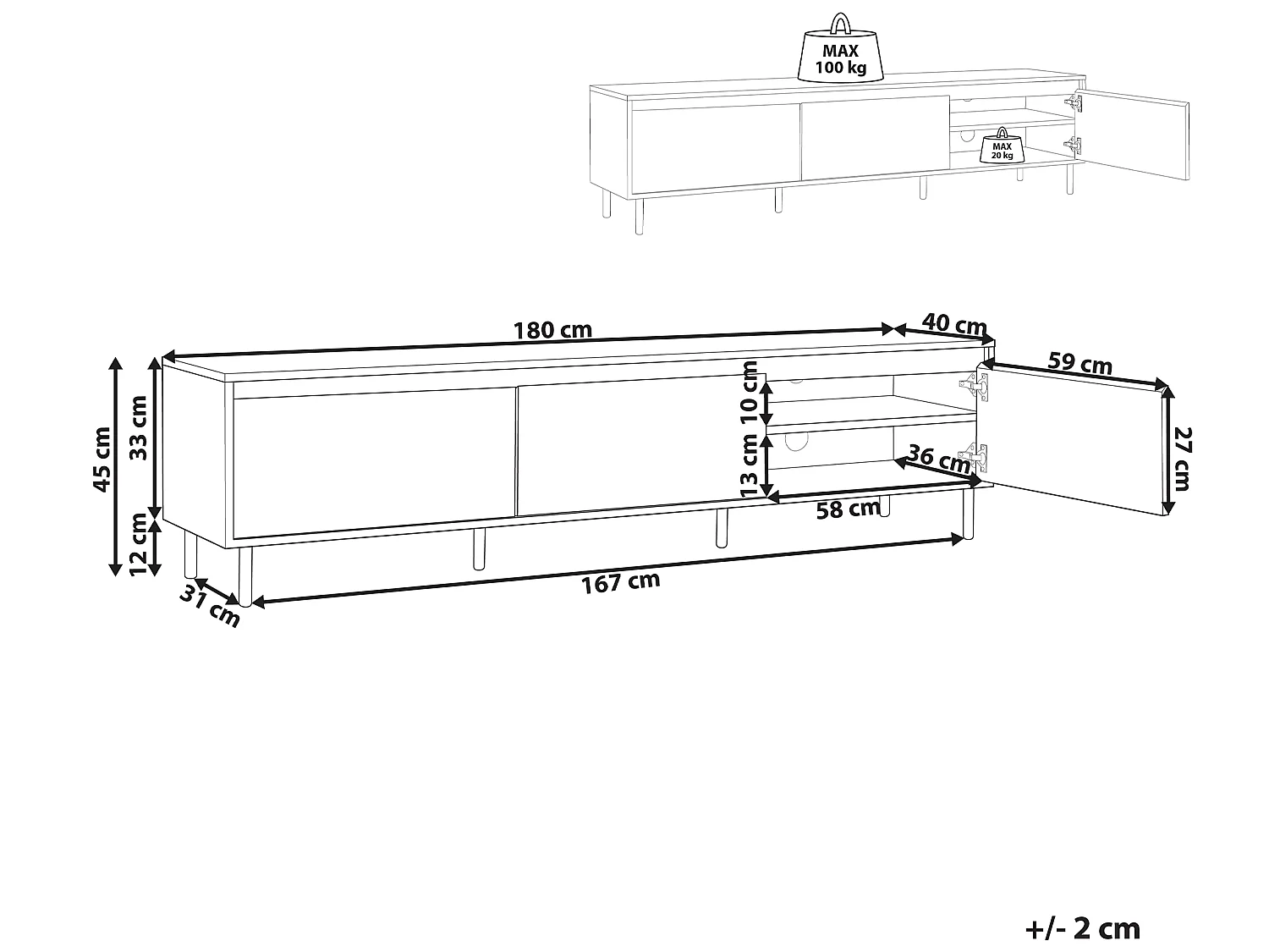 Meuble TV NIKEA Marron clair