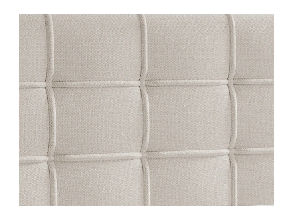 Ensemble complet boxspring tête de lit capitonnée + sommier + matelas + surmatelas - 160 x 200 cm - Tissu - Beige  - INAO de YSMÉE