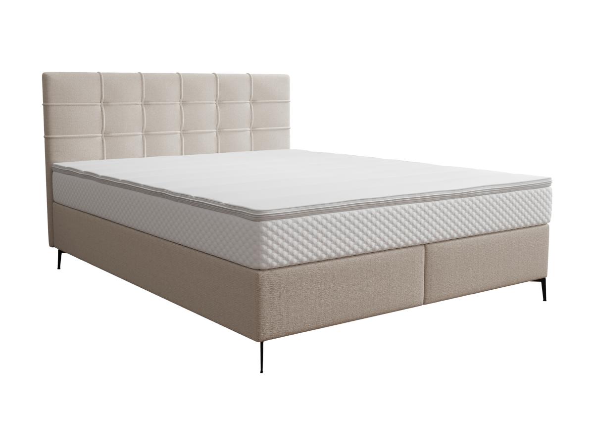 Boxspringbett komplett mit Bett-Kopfteil gesteppt + Lattenrost + Matratze + günstig online kaufen