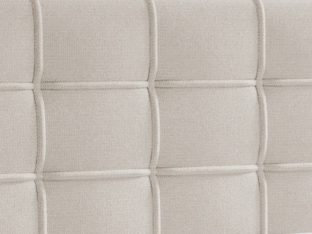 Ensemble complet boxspring tête de lit capitonnée + sommier + matelas + surmatelas - 180 x 200 cm - Tissu - Beige  - INAO de YSMÉE