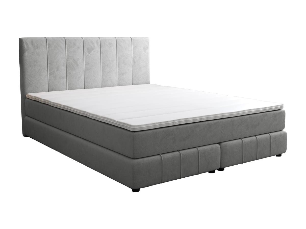 Boxspringbett mit Kopfteil + Lattenrost + Matratze + Topper - 160 x 200 cm günstig online kaufen