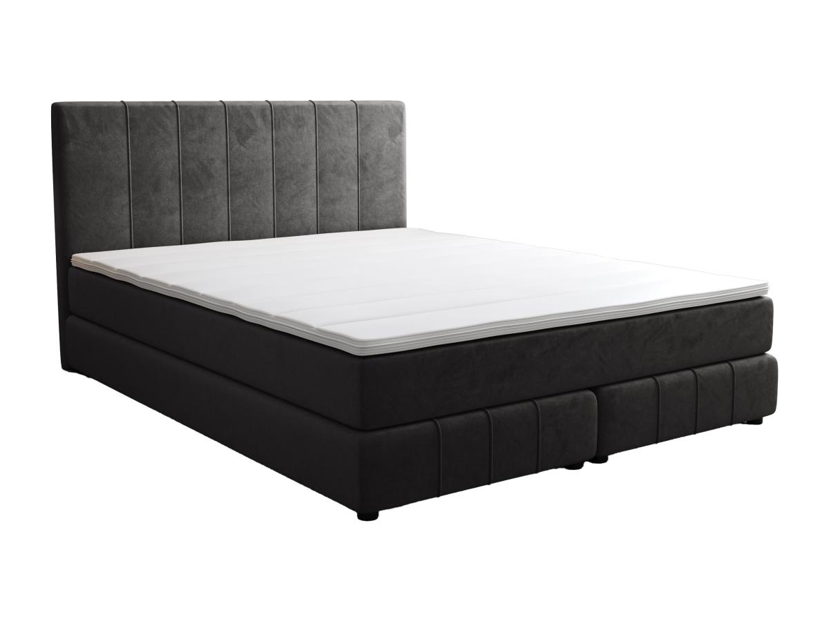 Boxspringbett mit Kopfteil + Lattenrost + Matratze + Topper - 180 x 200 cm günstig online kaufen