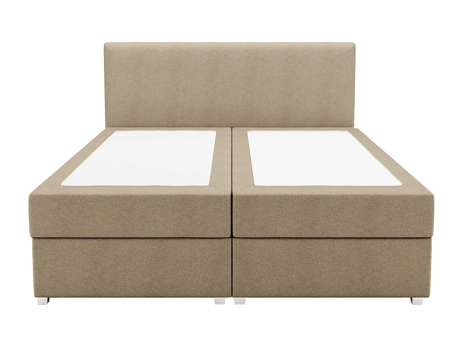 Ensemble complet boxspring tête de lit + sommier + matelas + surmatelas - 160 x 200 cm - Tissu - Beige - ONAN de YSMÉE