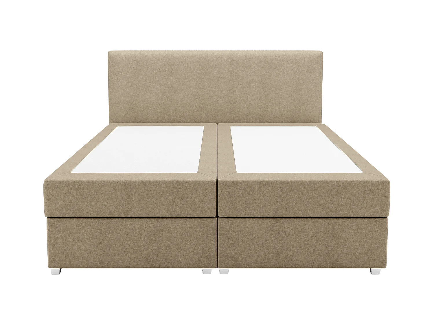 Complete set met boxspring en hoofdbord + bedbodem + matras + topmatras - 180 x 200 cm - Stof - Beige - ONAN van YSMÉE