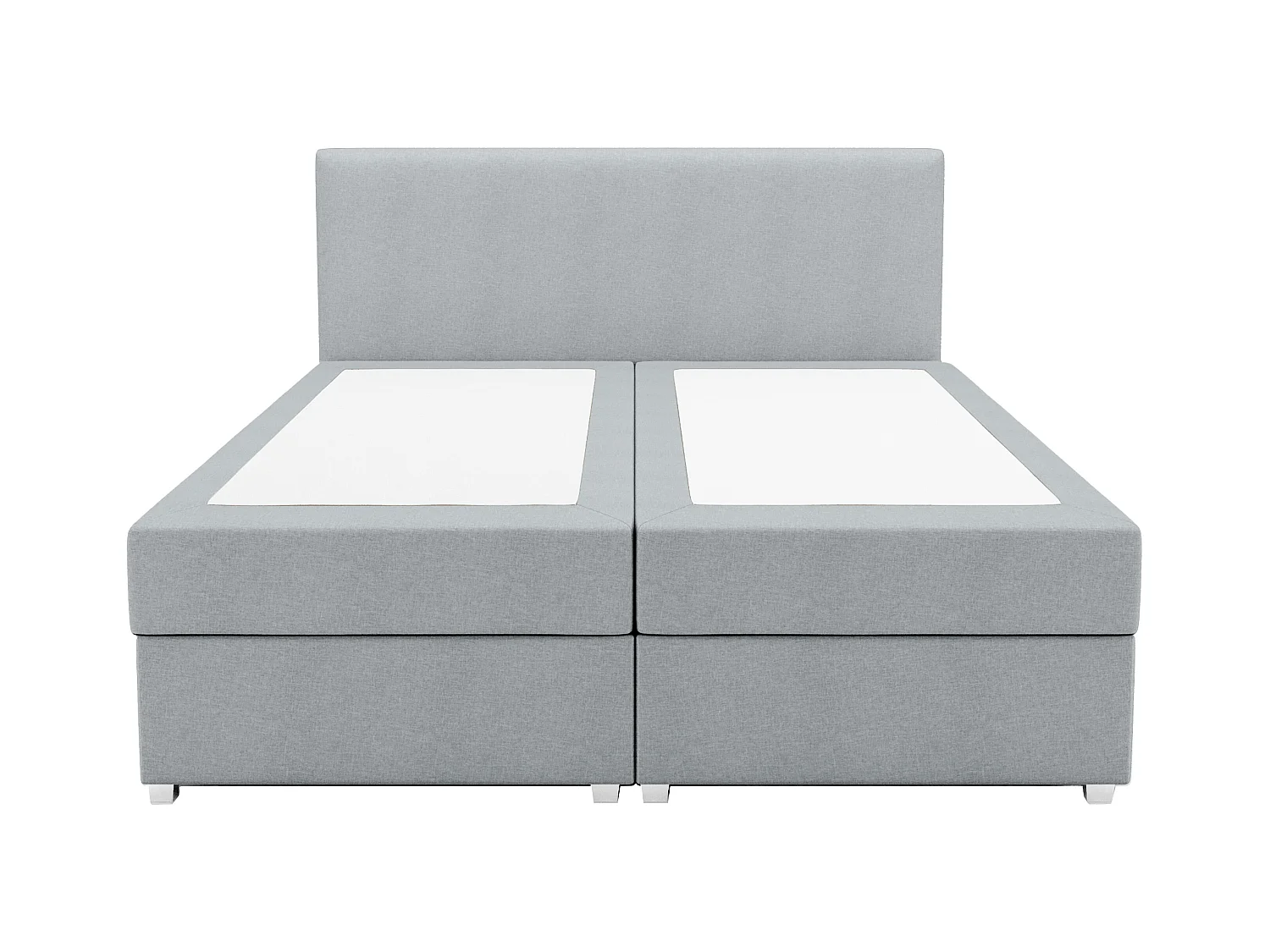 Ensemble complet boxspring tête de lit + sommier + matelas + surmatelas - 140 x 200 cm - Tissu - Gris clair - ONAN de YSMÉE