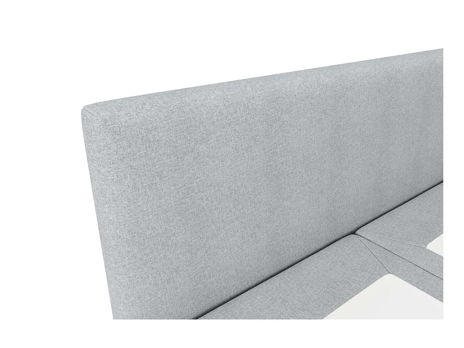 Ensemble complet boxspring tête de lit + sommier + matelas + surmatelas - 140 x 200 cm - Tissu - Gris clair - ONAN de YSMÉE