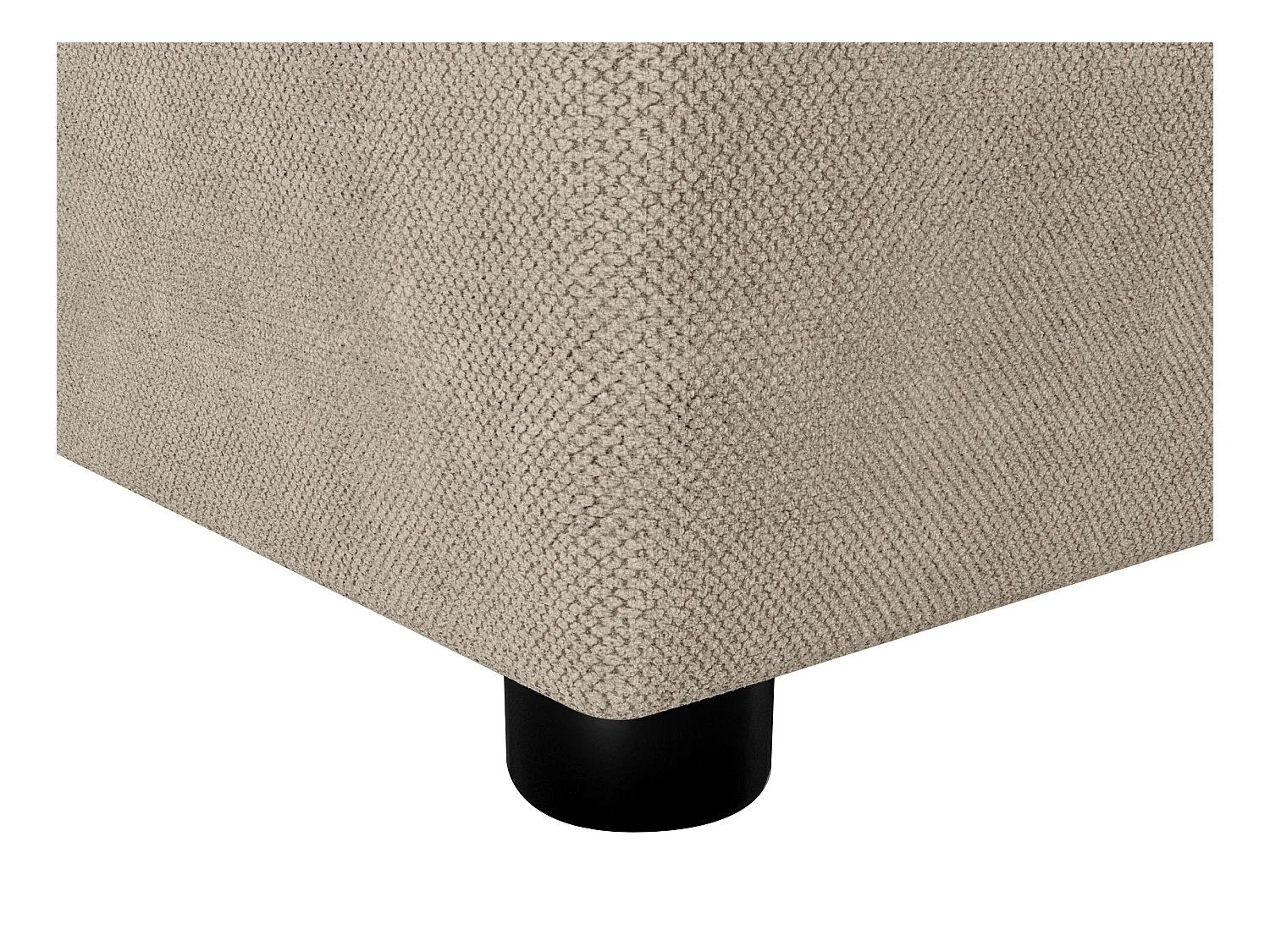 Zestaw ozdobne łóżko z pikowanym zagłówkiem + stelaż ze skrzynią + materac + nakładka na materac - 160 x 200 cm - Tkanina - Brązowoszary - KIDA marki YSMÉE