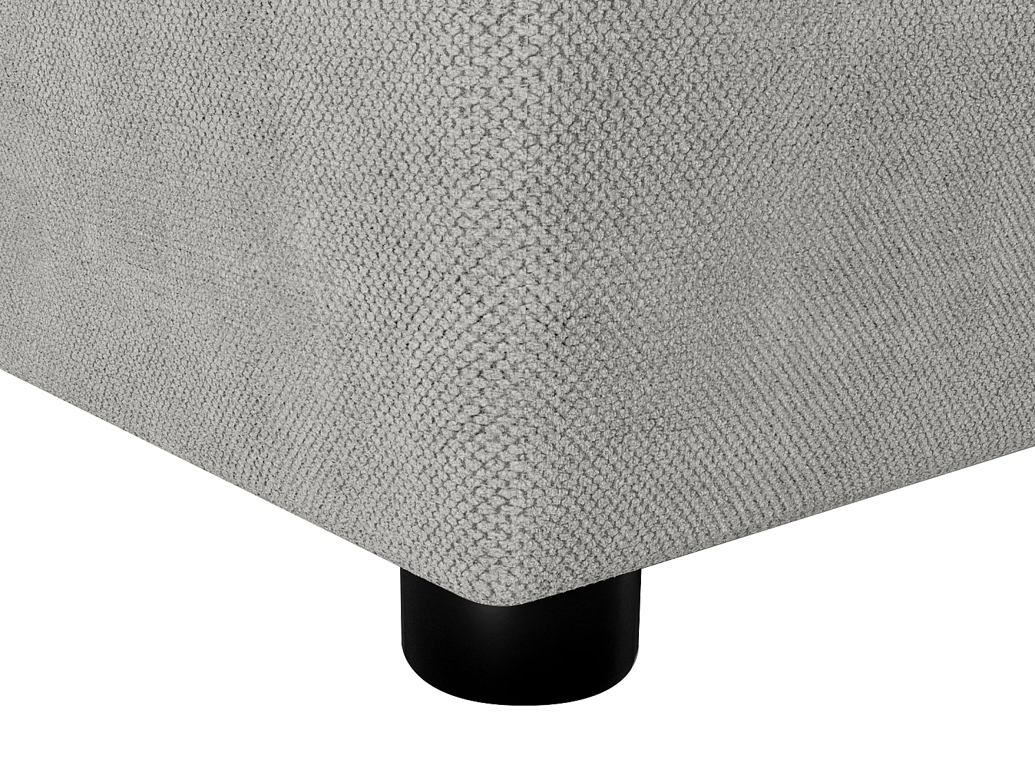 Ensemble complet literie déco tête de lit capitonnée + sommiers coffre + matelas + surmatelas - 160 x 200 cm - Tissu - Gris clair - KIDA de YSMÉE