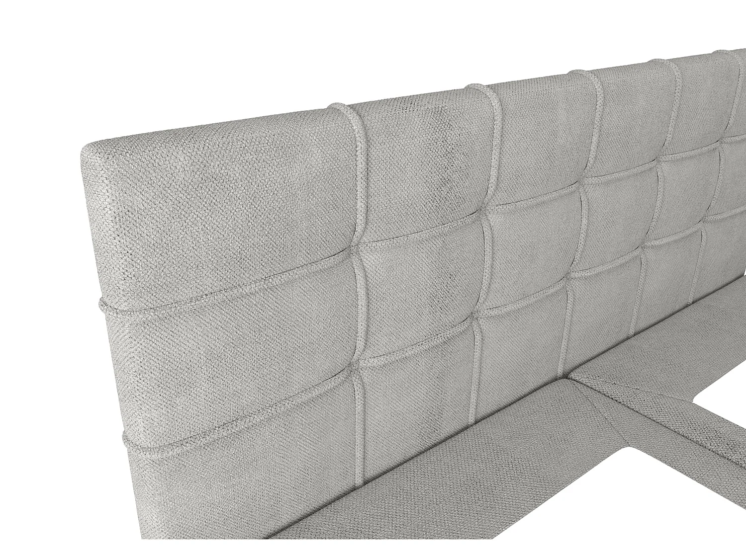 Ensemble complet literie déco tête de lit capitonnée + sommiers coffre + matelas + surmatelas - 160 x 200 cm - Tissu - Gris clair - KIDA de YSMÉE