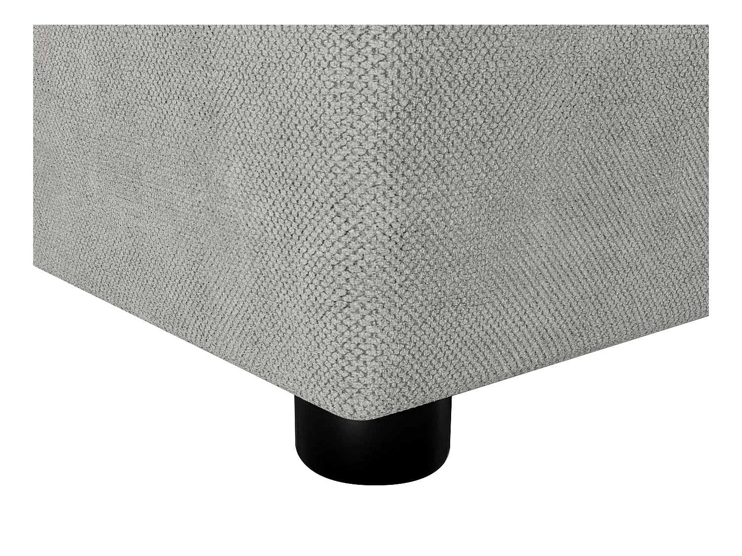 Ensemble complet literie déco tête de lit capitonnée + sommiers coffre + matelas + surmatelas - 180 x 200 cm - Tissu - Gris clair - KIDA de YSMÉE