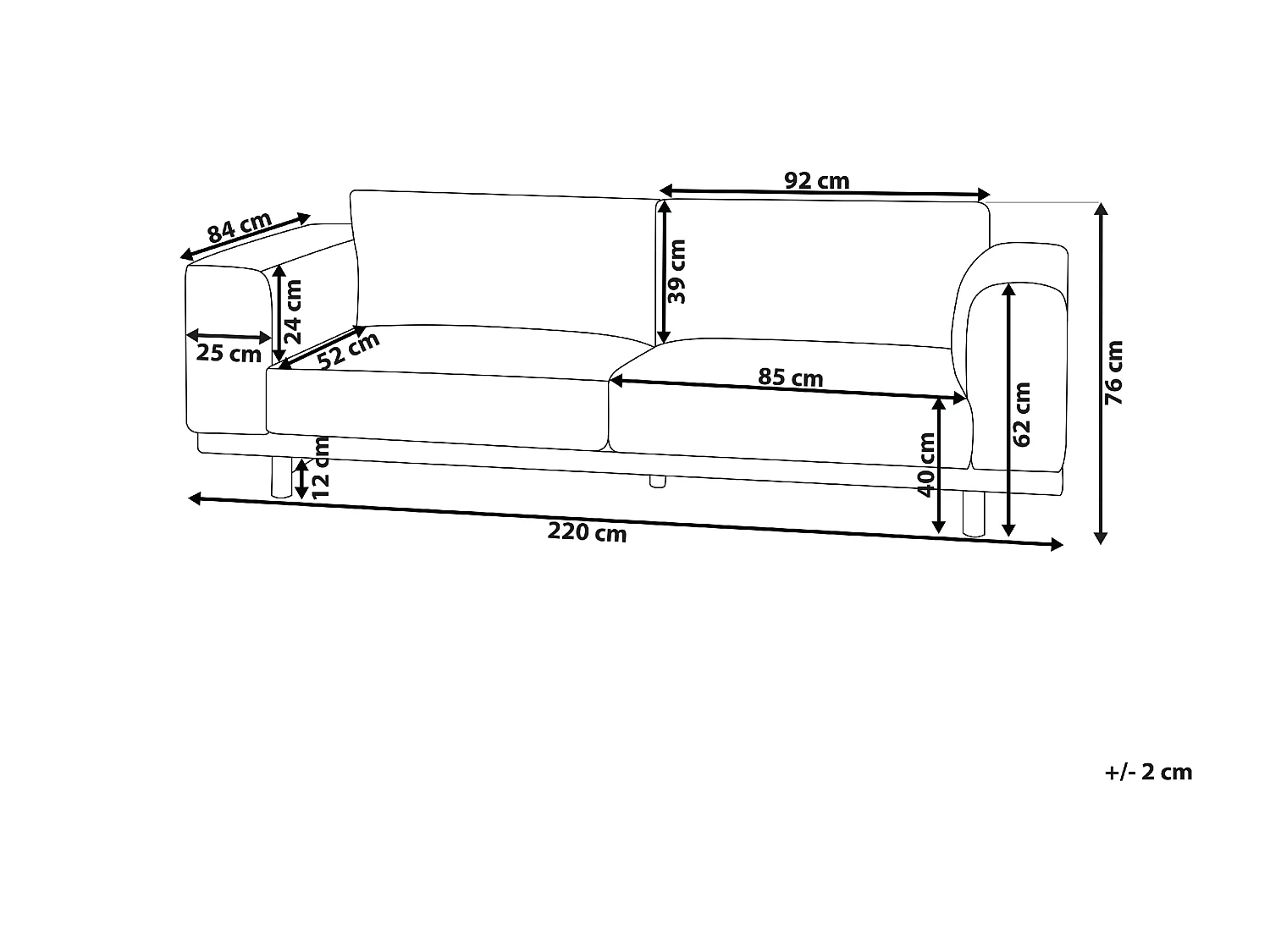 Canapé 3 places NIVALA Velours côtelé Vert menthe