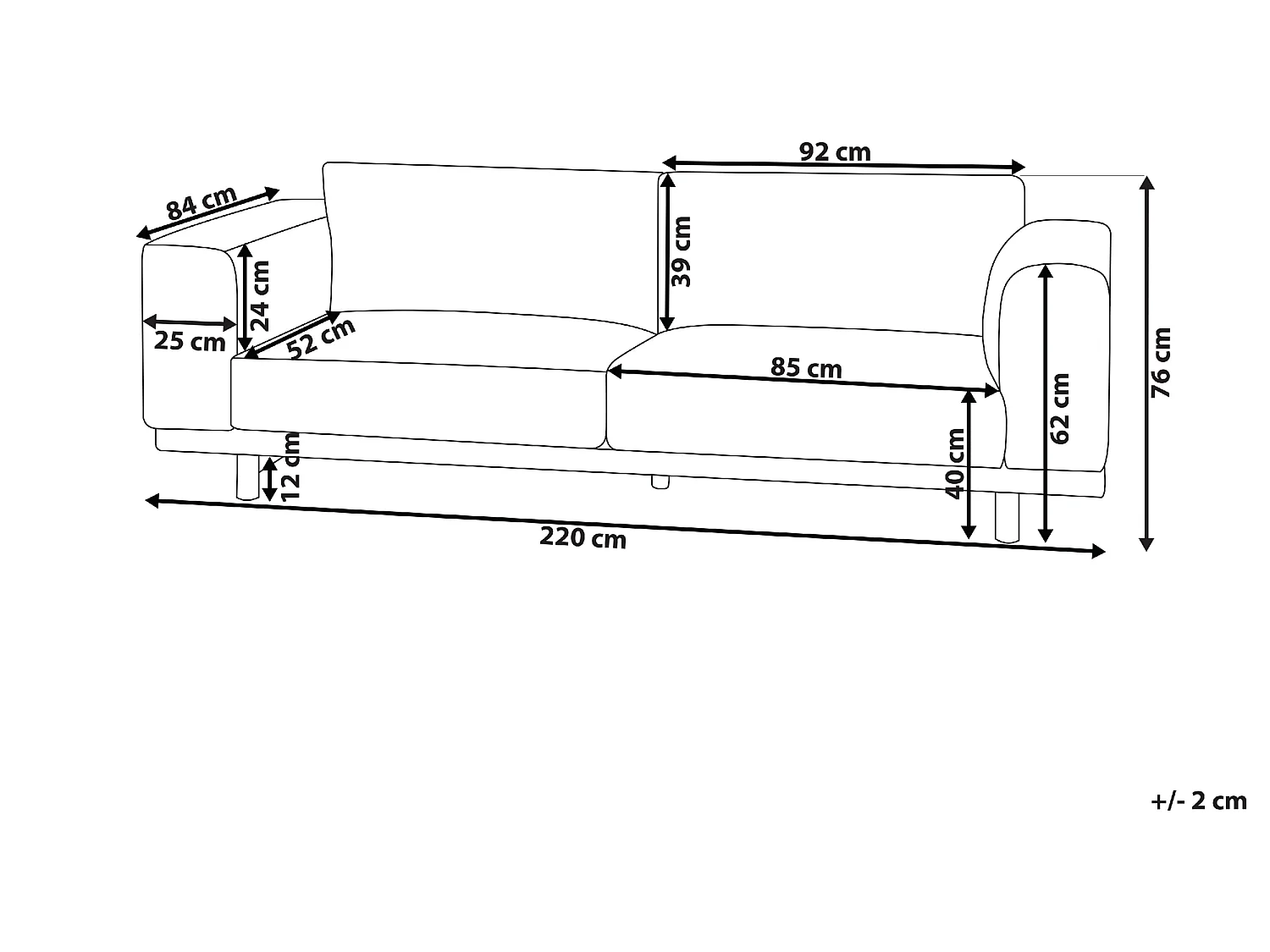 Bank NIVALA Corduroy Beige 3-zitter