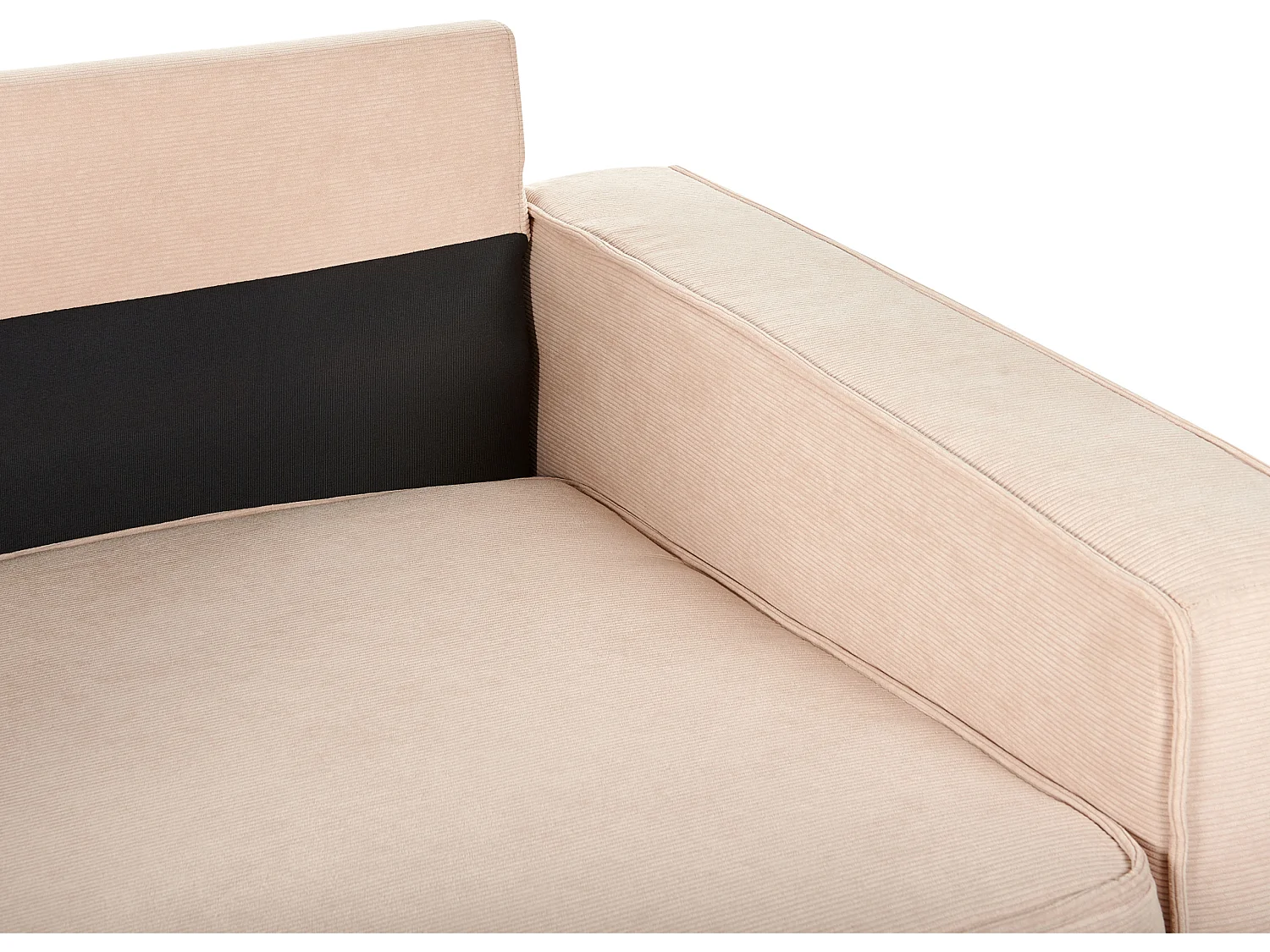 Dreisitzer Sofa beige Cord mit Kissen Armlehnen freistehend modern Falun