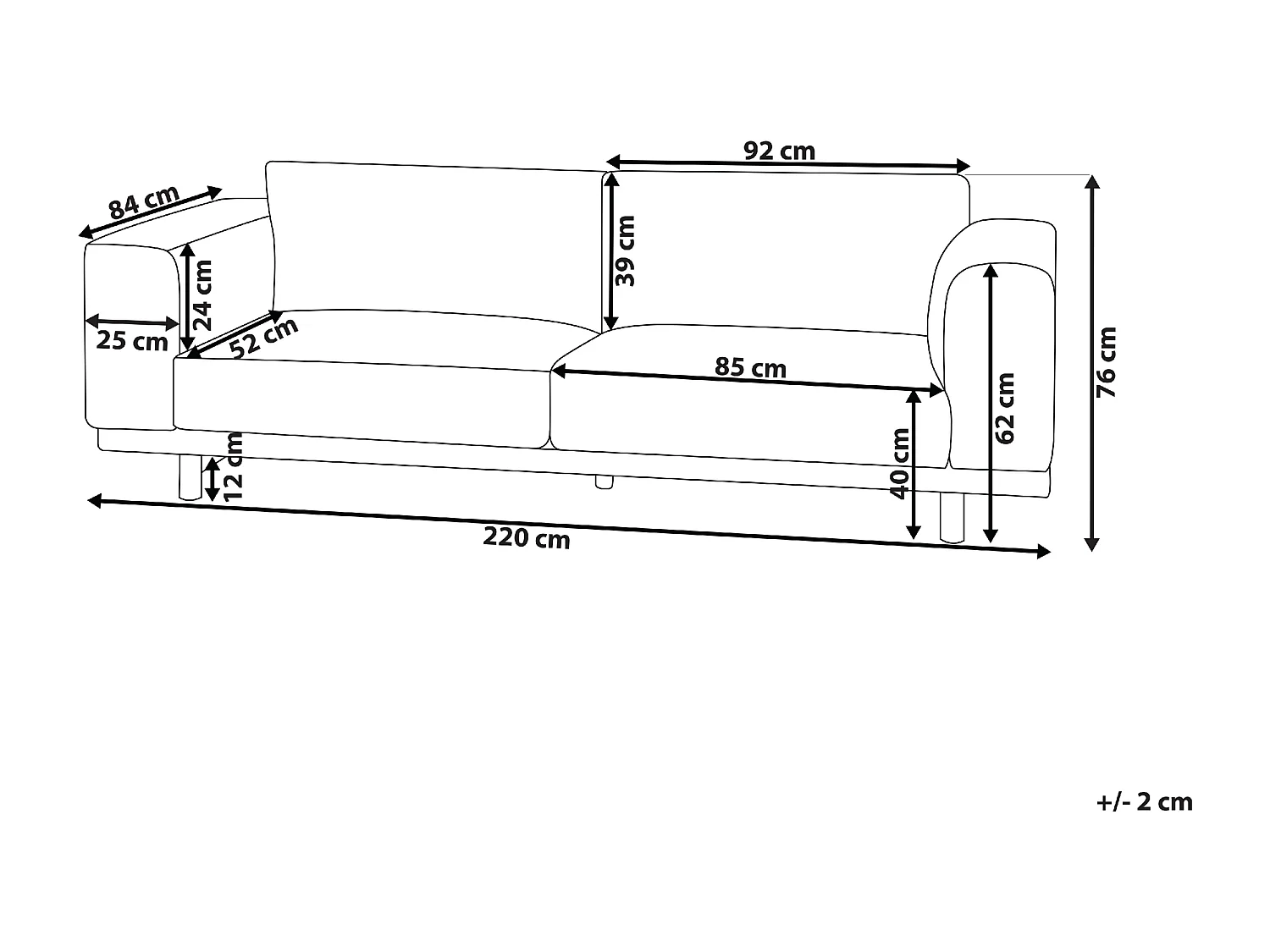 Bank NIVALA Stof Lichtbeige 3-zitter
