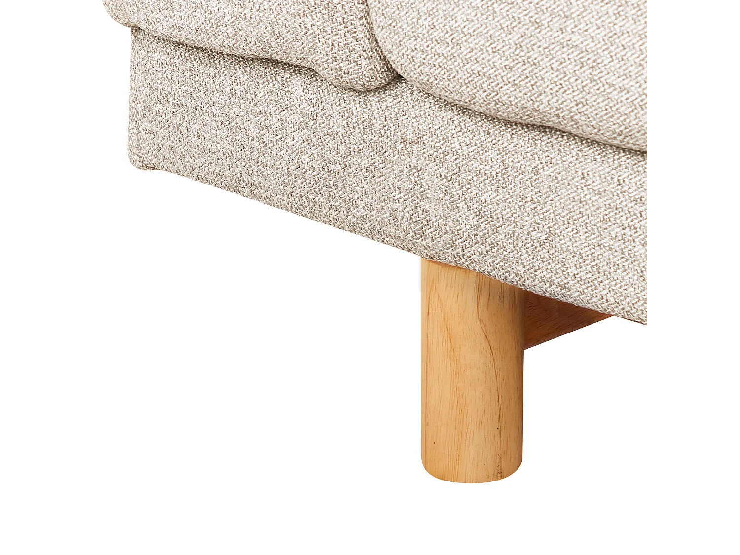 3-Sitzer Sofa Stoffbezug beige mit Holzbeinen 220 cm lang modern skandi Nivala