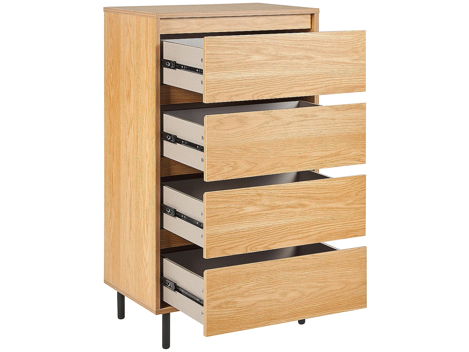 Komoda 4 szuflady NIKEA Jasnobrązowy