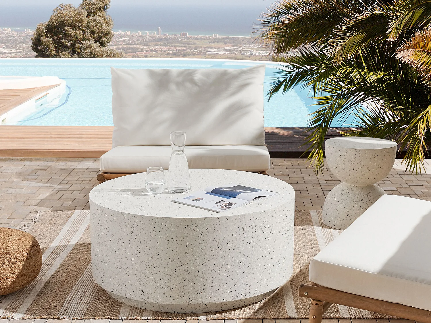 Table basse TREZZO Terrazzo blanc