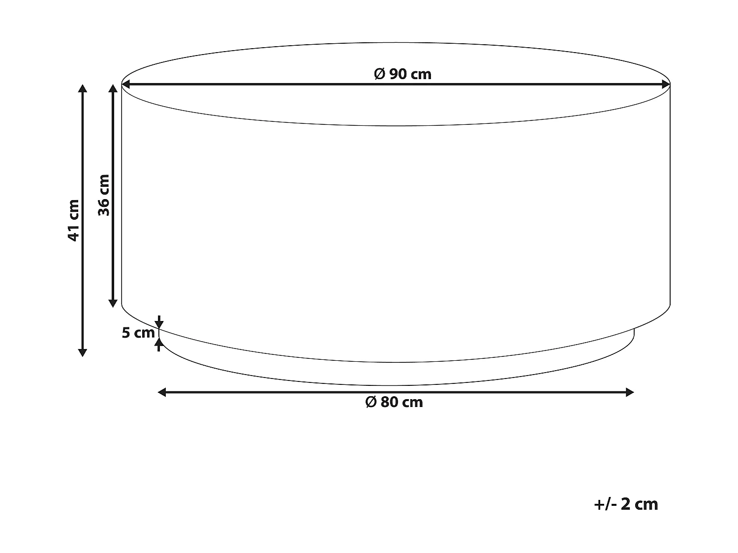 Table basse TREZZO 90 cm 90 cm Effet terrasse Terrazzo blanc