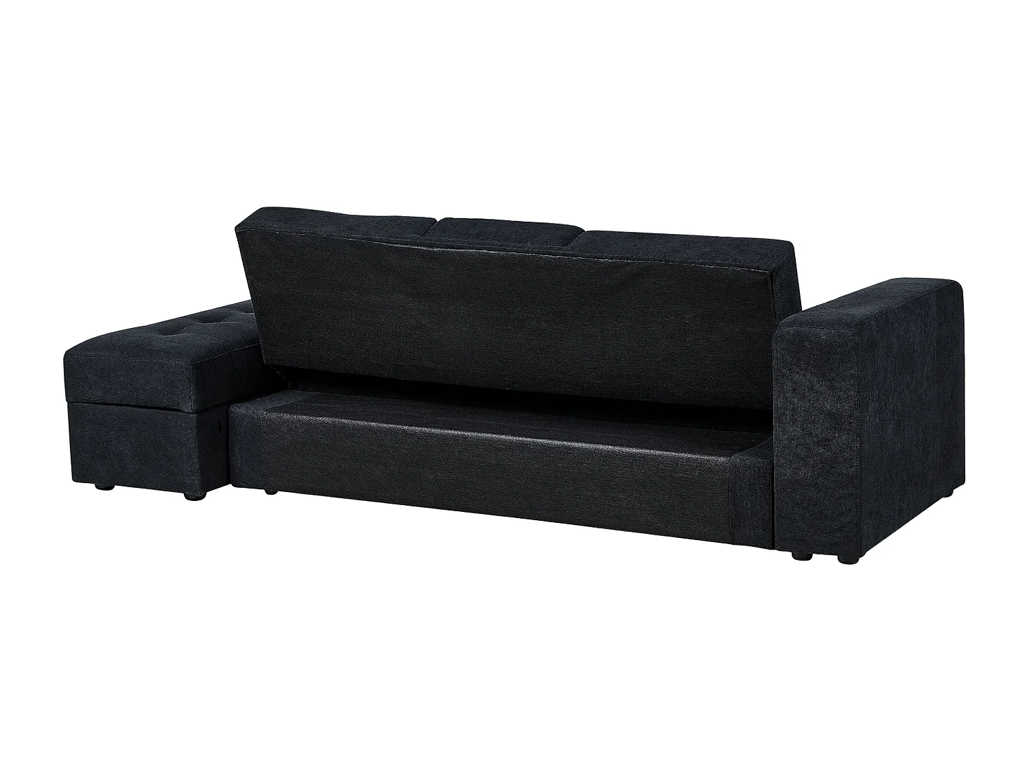 Schlafsofa FALSTER Stoff Schwarz mit Stauraum 3-Sitzer