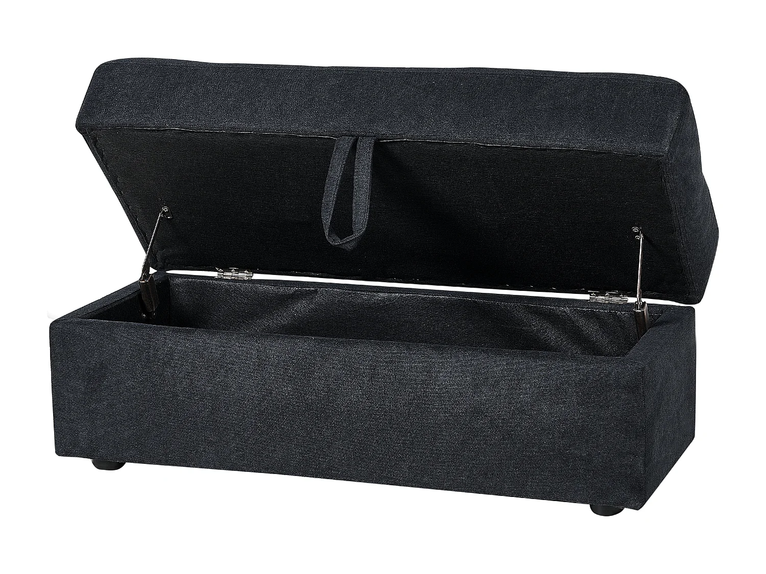 Schlafsofa FALSTER Stoff Schwarz mit Stauraum 3-Sitzer