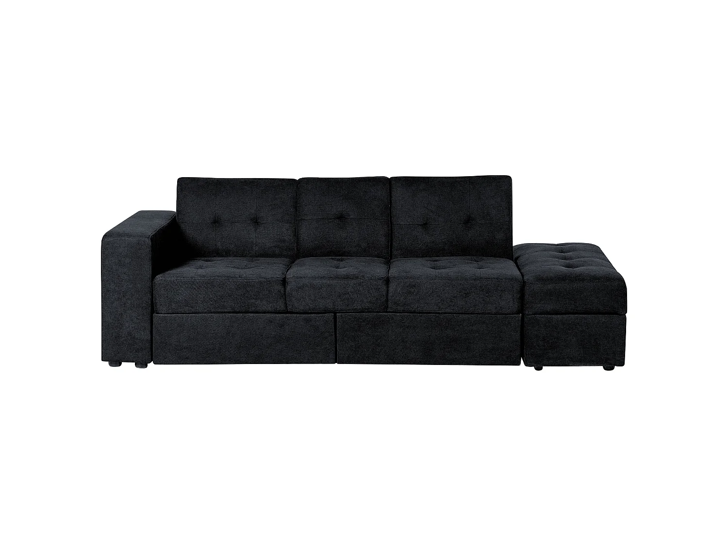 Schlafsofa FALSTER Stoff Schwarz mit Stauraum 3-Sitzer