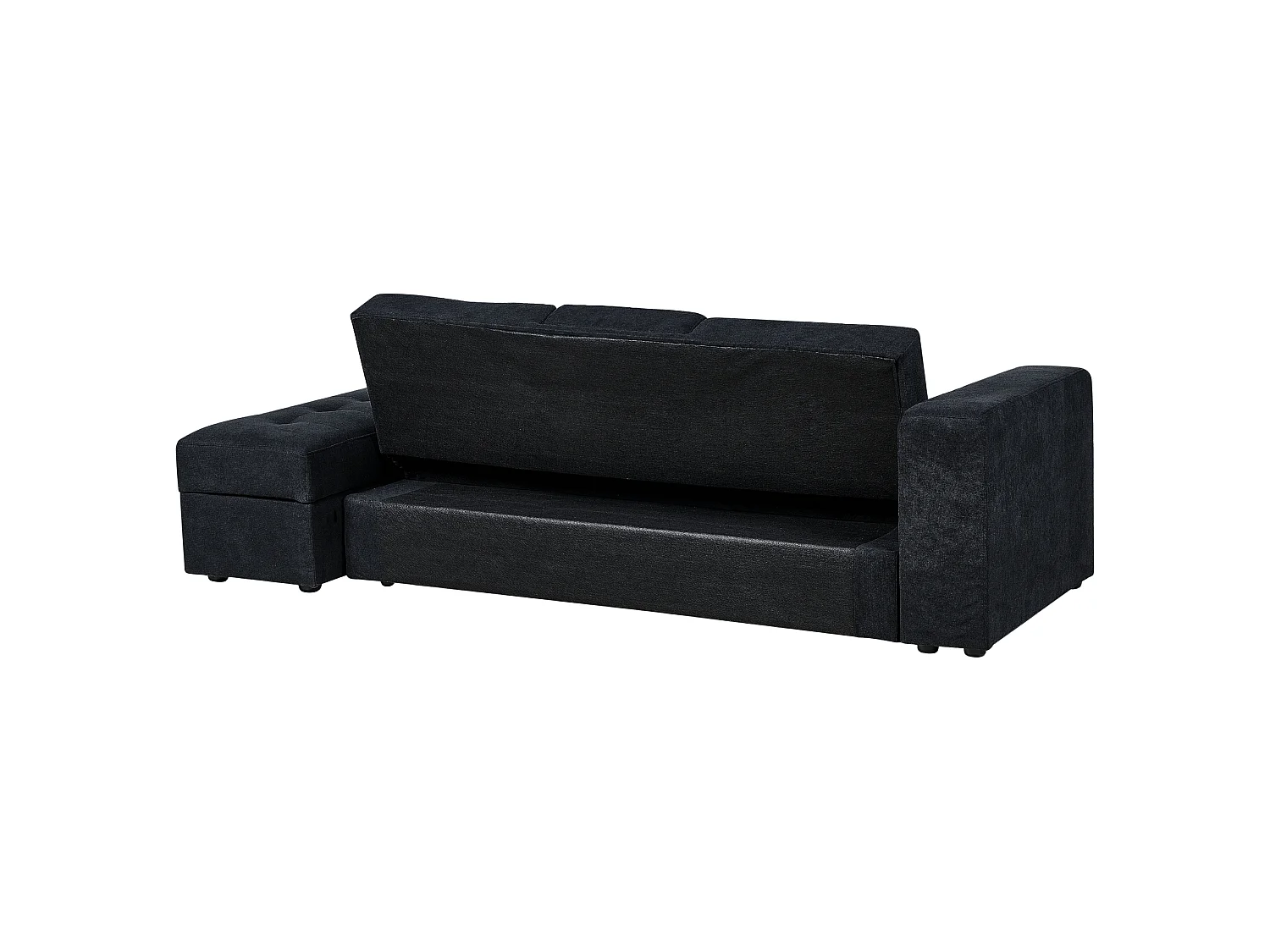 Schlafsofa FALSTER Stoff Schwarz mit Stauraum 3-Sitzer