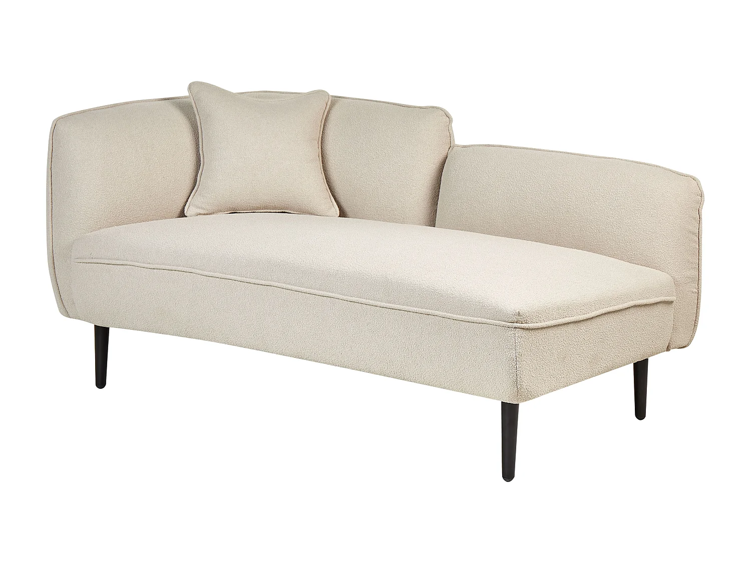 Linkszijdige chaise longue CHEVANNES Bouclé Lichtbeige