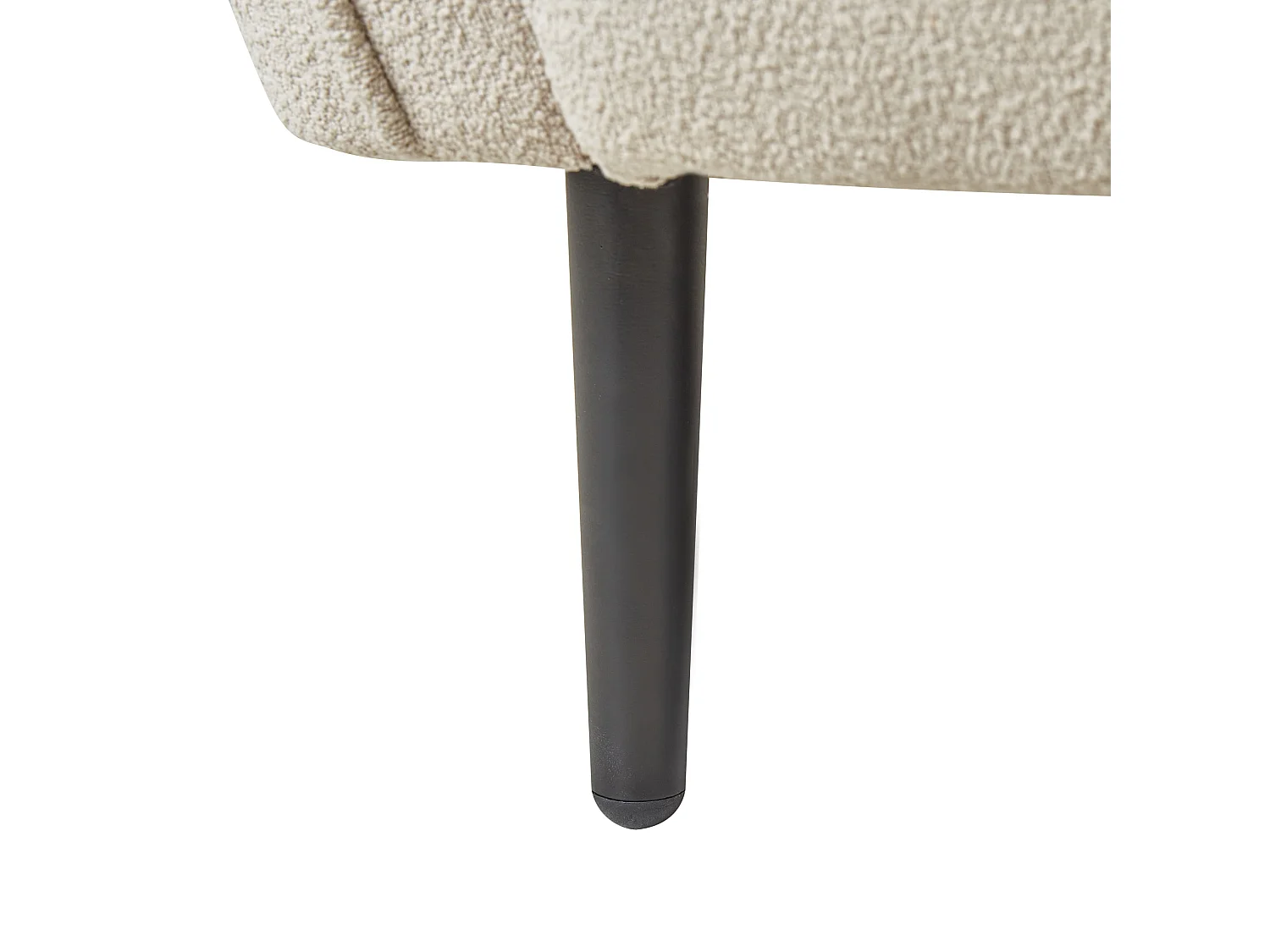 Left-Hand Chaise Longue CHEVANNES Boucle Light Beige